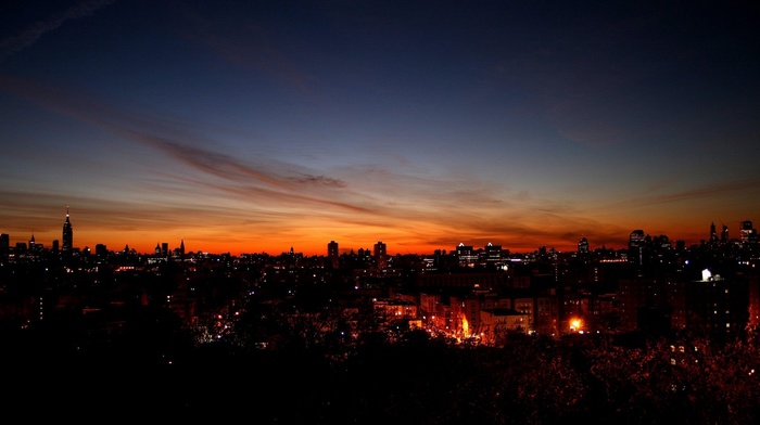 sunset, city