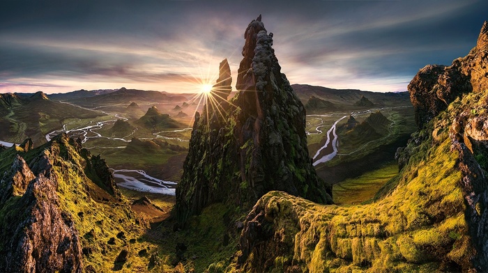 Max Rive, sunset, nature, landscape, HDR, river, mountain