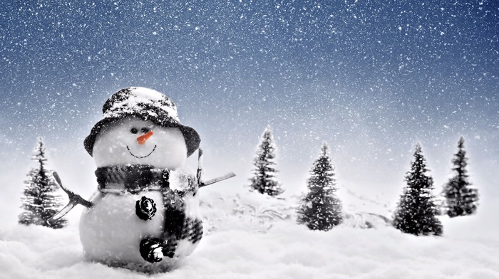 hat, winter, snow, snowman