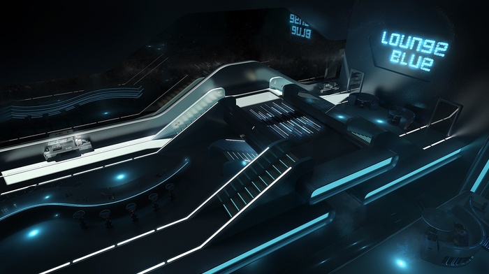 futuristic, stairs