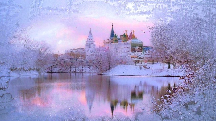 river, landscape, winter