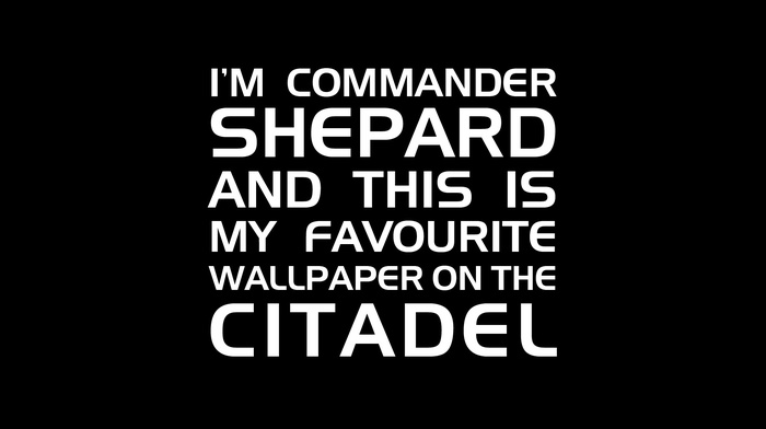 simple background, Mass Effect, SIgn, black background, Citadel, Mass Effect 2, Shepard, Commander Shepard