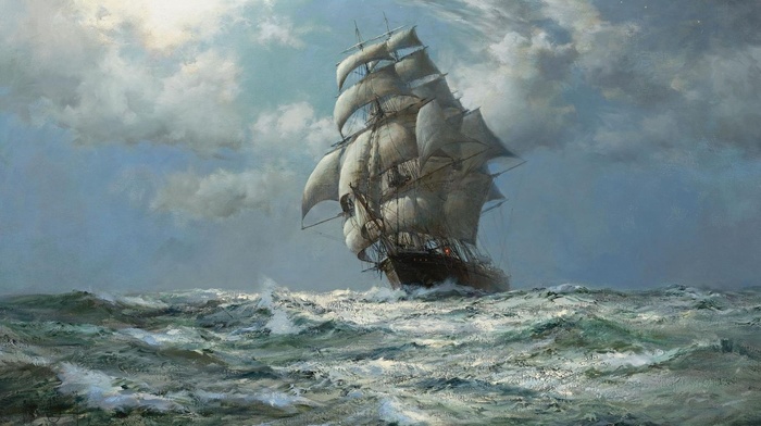 sea, old ship