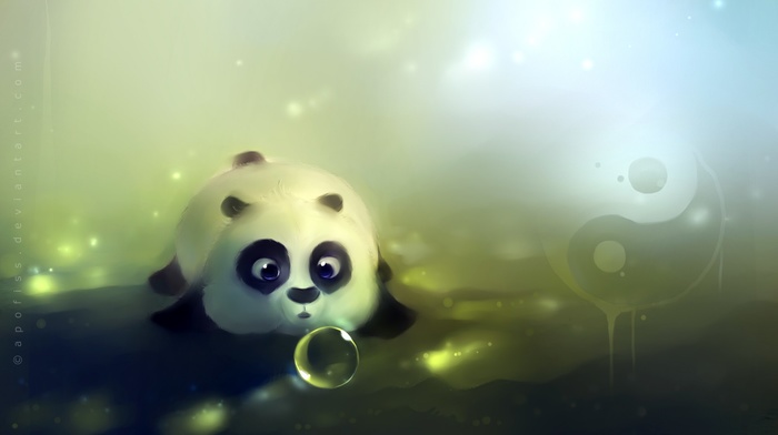 bubbles, apofiss, artwork, Yin and Yang