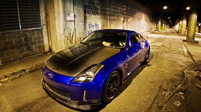 street, cars, blue