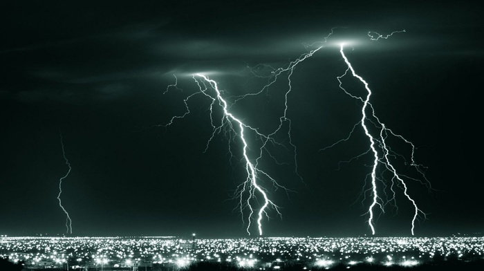 lightning, photo, nature, night, element