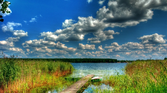 lake, HDR, nature