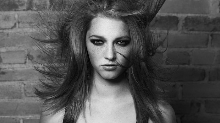 girl, monochrome