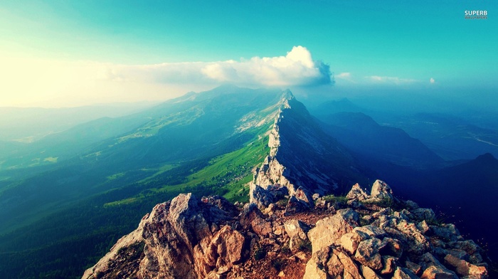 mountain, clouds, landscape, nature, sky