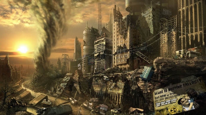 building, apocalyptic, ruin, city, Fallout, nuclear