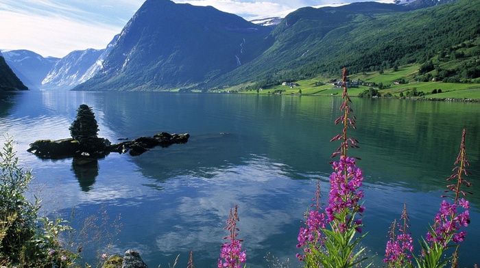 landscape, lake, mountain, nature