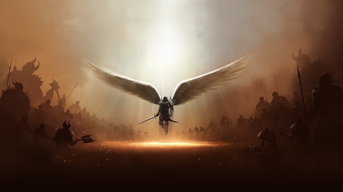 wings, sword, Diablo