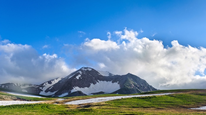 sky, nature, mountain, landscape, clouds
