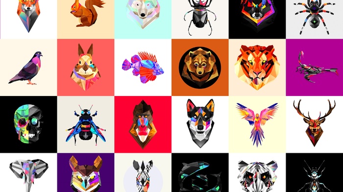 facets, low poly, animals, Justin Maller