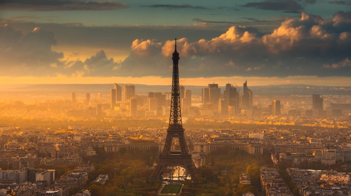 nature, Eiffel Tower, sunlight, artwork, Paris, city