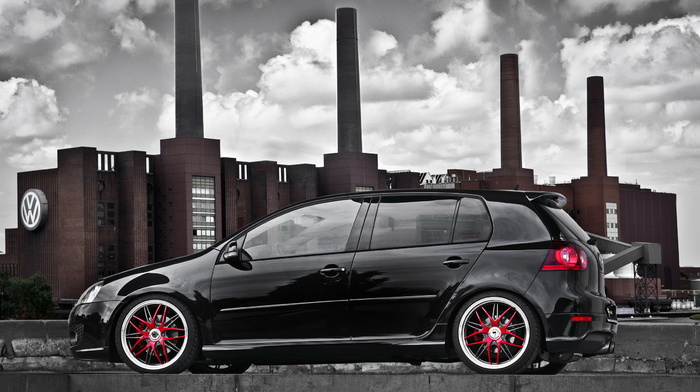 Volkswagen, black, tuning, cars