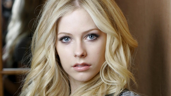 blonde, Avril Lavigne, portrait, music, singer, girl
