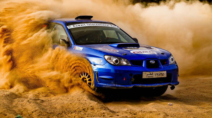 cars, sand, Subaru