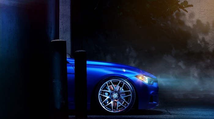 auto, wall, bmw, tuning, wheels, night, cars