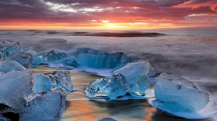 ice, sunset, fantasy