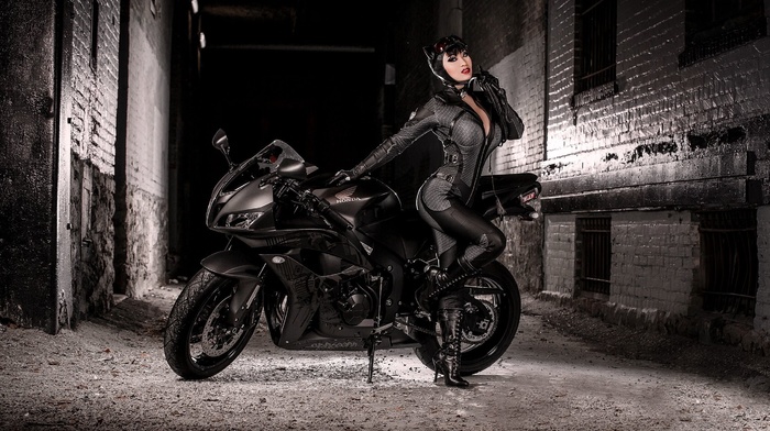 motorcycle, black, bike, girls
