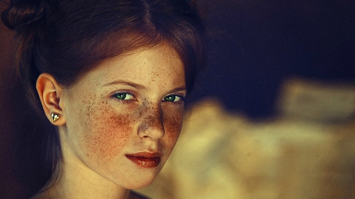 redhead, girl, freckles