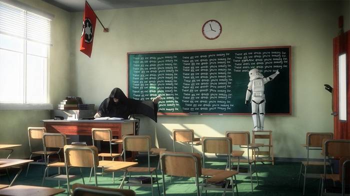 Sith, Star Wars, clocks, classroom, humor, clone trooper
