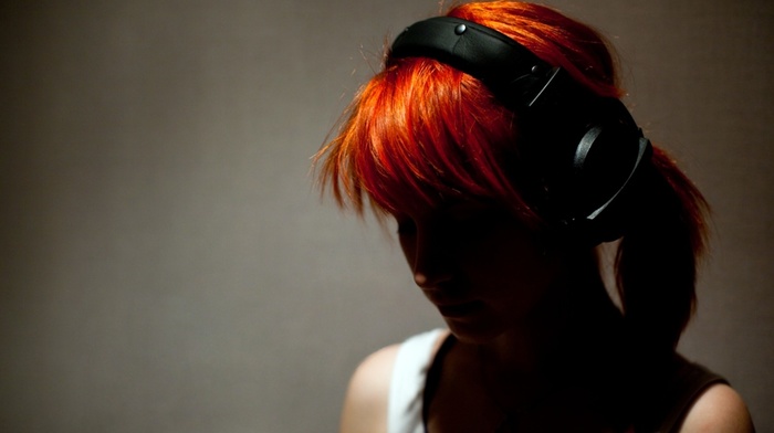 Kraken, face, girl, headphones, redhead