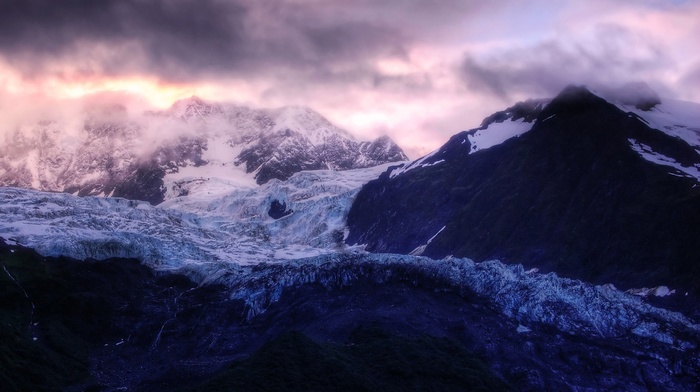 snow, clouds, winter