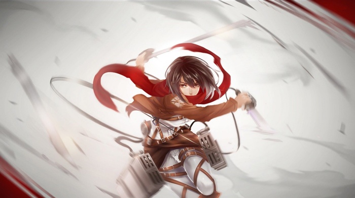 anime girls, Mikasa Ackerman, Shingeki no Kyojin, anime