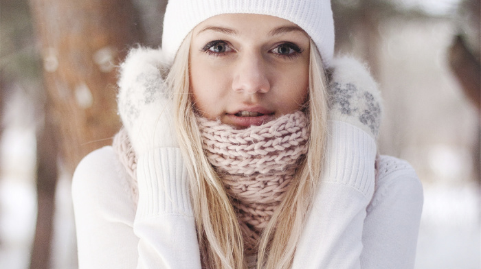 girl, girls, snow, forest