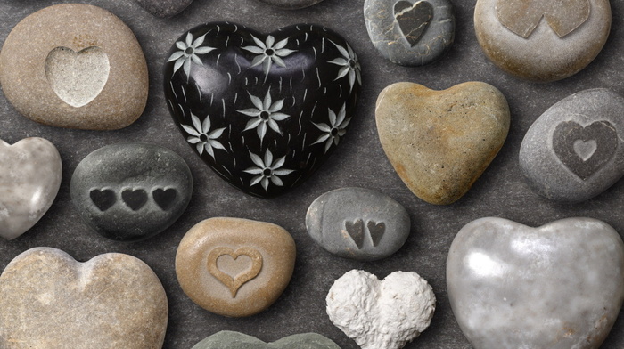 stone, gray, love, heart, beautiful