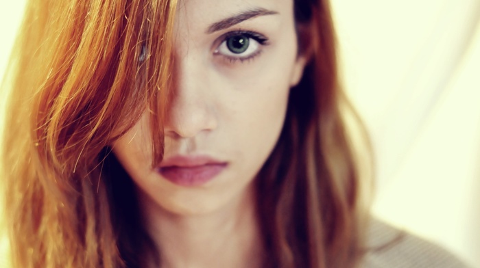redhead, girl, face
