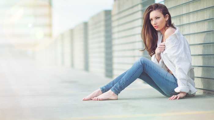 white tops, girl, brunette