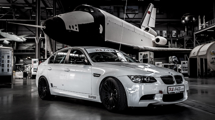 cars, white, BMW, black, tuning, airplane, auto