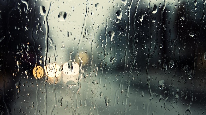 water on glass, rain