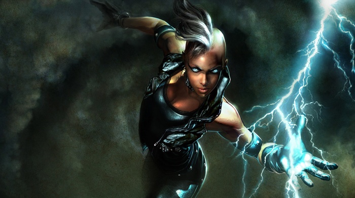 superheroines, Marvel Comics, Storm character, fantasy art