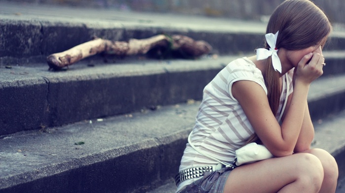 simple background, girl, model, girl outdoors, stairs