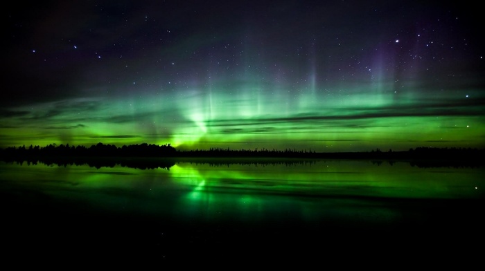 reflection, aurorae, nature, sky, Norway, landscape