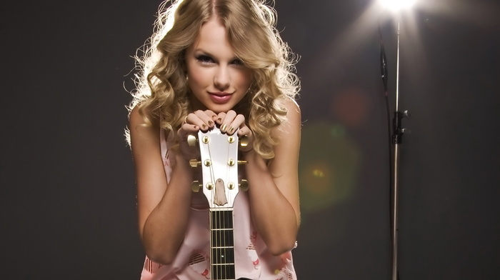 face, lips, beauty, guitar, Taylor Swift, hair, music