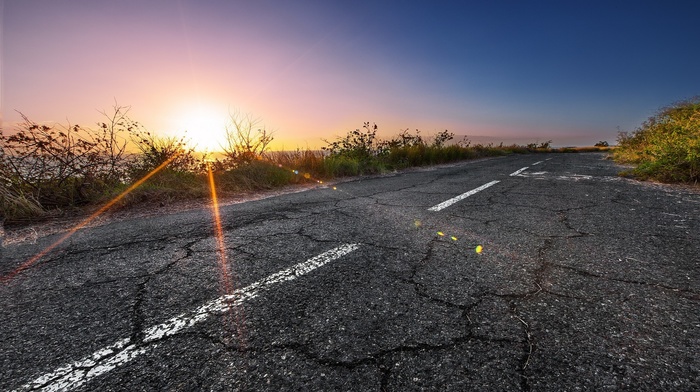 road, sunlight