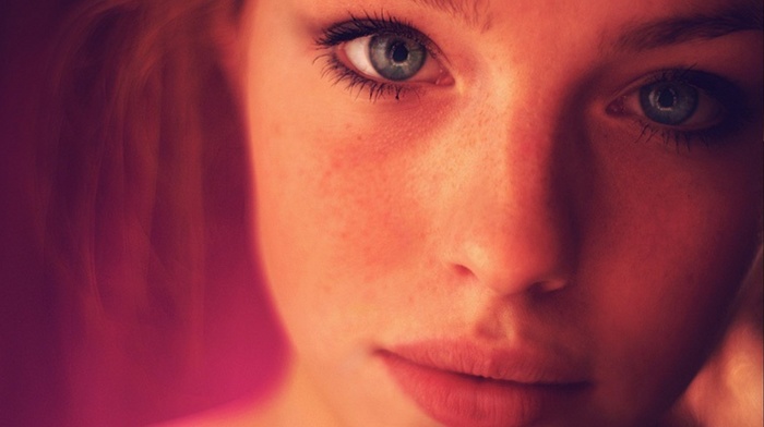 girl, face, blue eyes