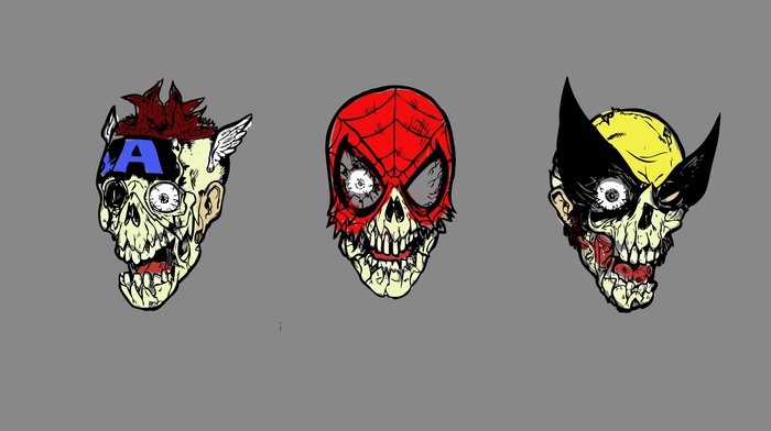 Marvel Zombies, spider, man, zombies, Wolverine, Captain America