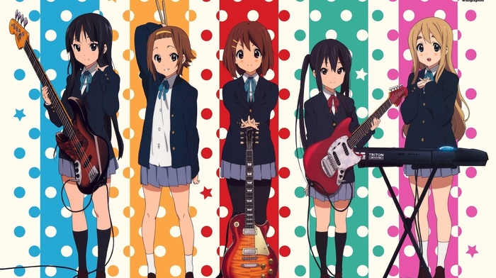 K, on, Nakano Azusa, Akiyama Mio, Tainaka Ritsu, Hirasawa Yui, Kotobuki Tsumugi