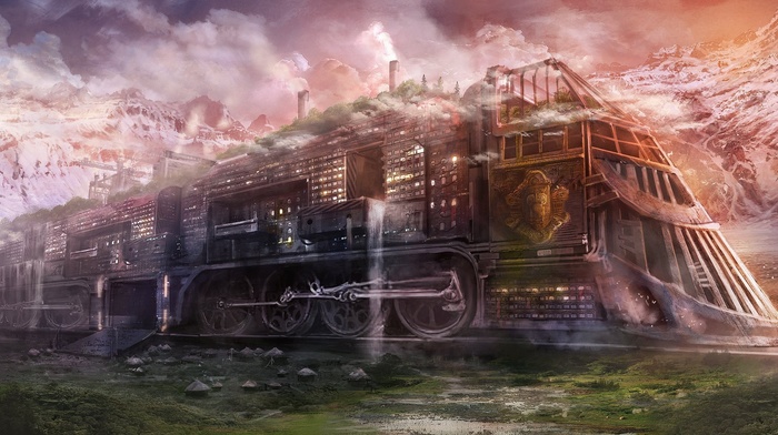 fantasy art, train