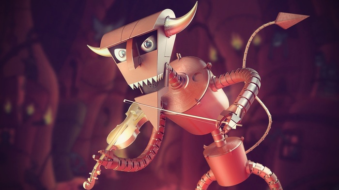 Robot Devil, CG render, 3D