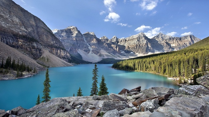 lake, nature