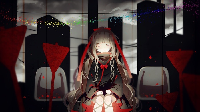 anime girls, closed eyes, Kagerou Project