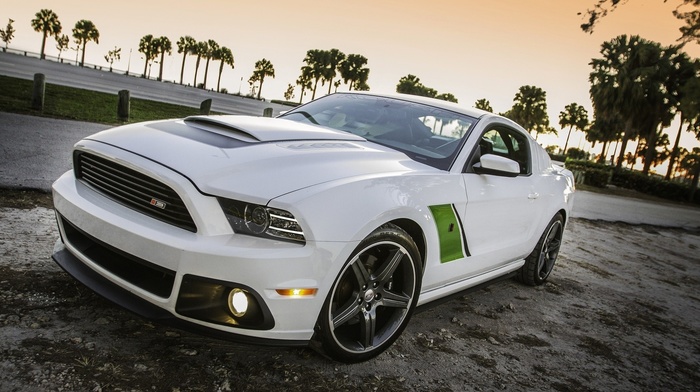Ford Mustang, white, cars