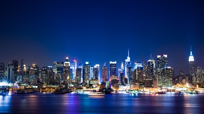 cityscape, Manhattan, New York City, night
